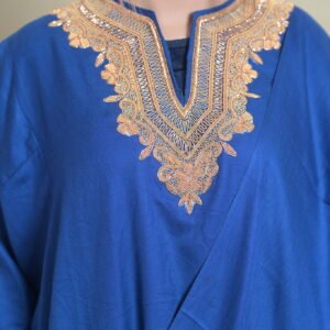 Hand embroidery dabka Woolen 3 piece pheran with pant and stole