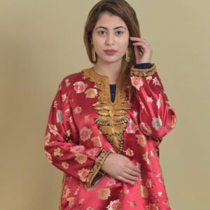 Imported brocade Pheran with fine machine Tilla work